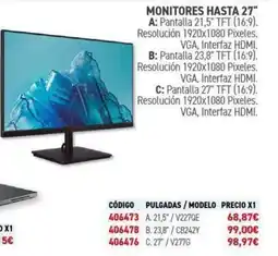 Carlin Monitores hasta 27" oferta