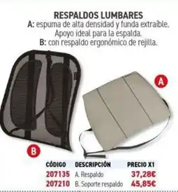 Carlin Respaldos lumbares oferta