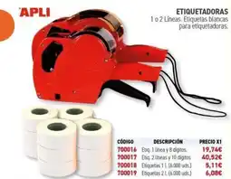 Carlin APLI Etiquetadoras oferta