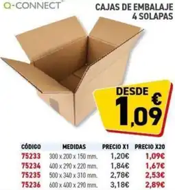 Carlin Q-CONNECT Cajas de embalaje 4 solapas oferta