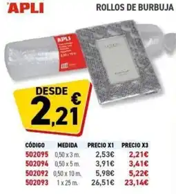 Carlin APLI Rollos de burbuja oferta