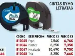 Carlin DYMO Cintas letratag oferta
