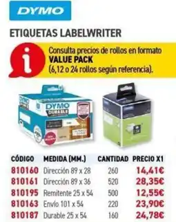 Carlin DYMO Etiquetas labelwriter oferta