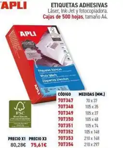 Carlin APLI Etiquetas adhesivas oferta