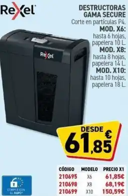 Carlin REXEL Destructoras gama secure oferta