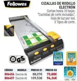 Carlin FELLOWES Cizallas de rodillo electrón oferta