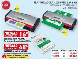 Carlin Plastificadoras 250 office a4 y a3 oferta