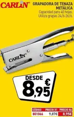 Carlin Carlin grapadora de tenaza metálica oferta