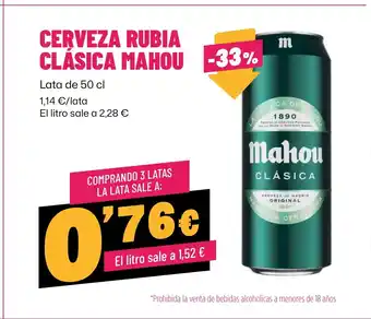 AhorraMas MAHOU Cerveza rubia clásica oferta