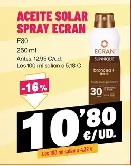 AhorraMas ECRAN Aceite solar spray oferta
