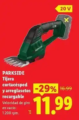 Ocine Parkside - tijera cortacésped y arreglasetos recargable oferta