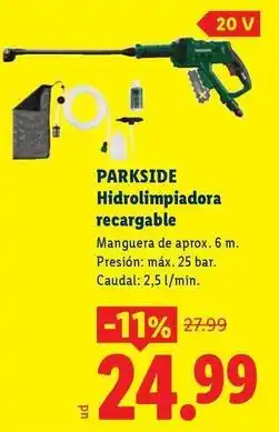 Ocine Parkside - hidrolimpiadora recargable oferta