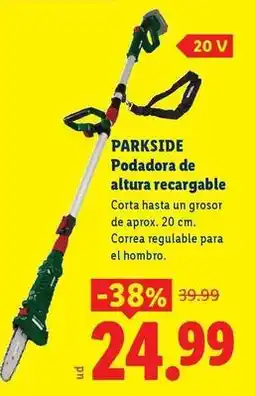 Ocine Parkside - podadora de altura recargable oferta