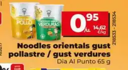 Dia DIA AL PUNTO Noodles orientals gust pollastre / gust verdures oferta