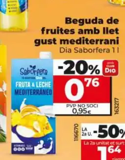 Dia DIA SABORFERA Beguda de fruites amb llet gust mediterrani oferta