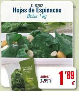 Abordo Hojas de espinacas oferta