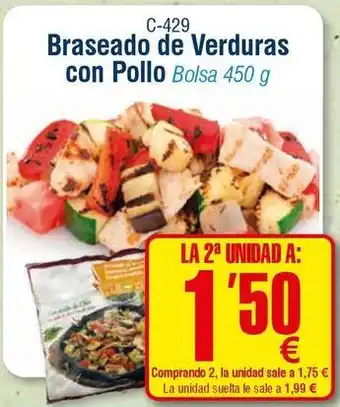 Abordo Braseado de verduras con pollo oferta