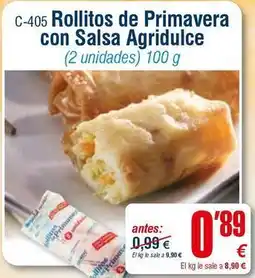 Abordo Prima - rollitos de vera con salsa agridulce oferta