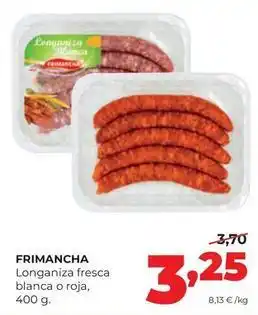 Alimerka Frimancha - longaniza fresca blanca o roja oferta
