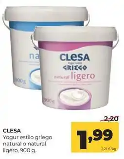 Alimerka Clesa - yogur estilo griego natural o natural ligera oferta