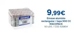 Dialsur Cash & Carry MACOPACK Envase aluminio rectangular + tapa 900 CC oferta