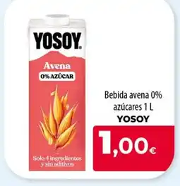 Spar La Palma YOSOY Bebida avena 0% azúcares oferta