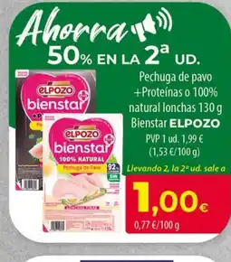 Spar La Palma ELPOZO Pechuga de pavo +proteínas o 100% natural lonchas oferta