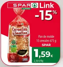 Spar La Palma SPAR Pan de molde 15 cereales oferta