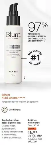 Yanbal Sérum nutri-control oferta