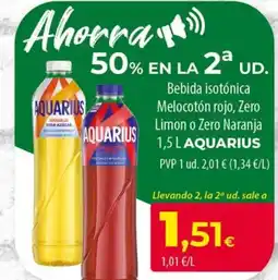 Spar La Palma AQUARIUS Bebida isotónica Melocotón rojo, Zero Limon o Zero Naranja oferta