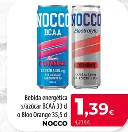 Spar La Palma NOCCO Bebida energética s/azúcar o Bloo Orange oferta