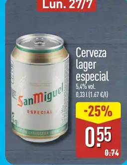 ALDI Cerveza lager especial oferta