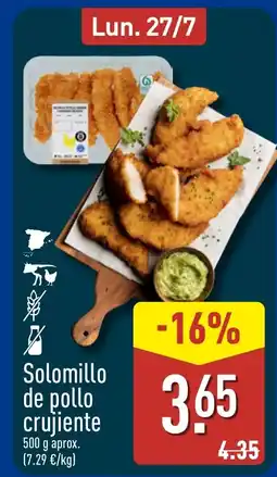 ALDI Solomillo de pollo crujiente oferta