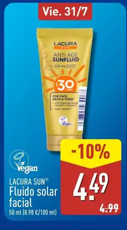 ALDI LACURA SUN Fluido solar facial oferta