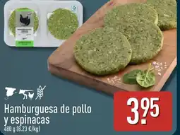 ALDI Hamburguesa de pollo y espinacas oferta