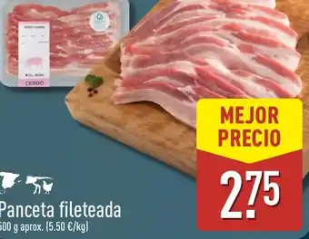 ALDI Panceta fileteada oferta