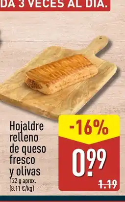 ALDI Hojaldre relleno de queso fresco y olivas oferta