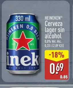 ALDI HEINEKEN Cerveza lager sin alcohol oferta