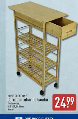 ALDI HOME CREATION Carrito auxiliar de bambú oferta
