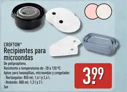 ALDI CROFTON Recipientes para microondas oferta