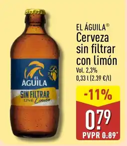 ALDI EL ÁGUILA Cerveza sin filtrar con limón oferta