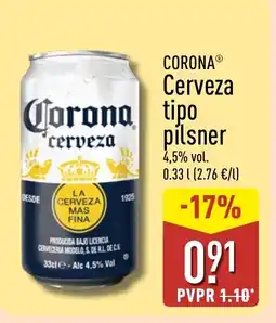 ALDI CORONA Cerveza tipo pilsner oferta