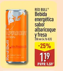 ALDI RED BULL Bebida energética sabor albaricoque y fresa oferta