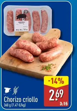 ALDI Chorizo criollo oferta