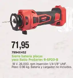BdB RATIO Sierra batería placas yeso ProSeries R-SP20-B oferta