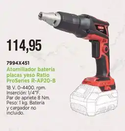 BdB RATIO Atornillador batería placas yeso ProSeries R-AP20-B 18 oferta