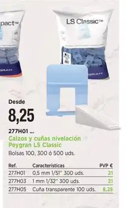 BdB Calzos y cuñas nivelación Peygran LS Classic oferta