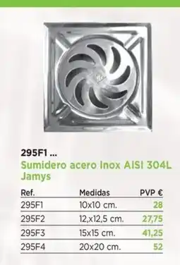 BdB Sumidero acero Inox AISI 304L Jamys oferta