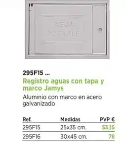 BdB Registro aguas con tapa y marco Jamys oferta