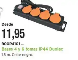 BdB Bases 4 y 6 tomas IP44 Duolec oferta